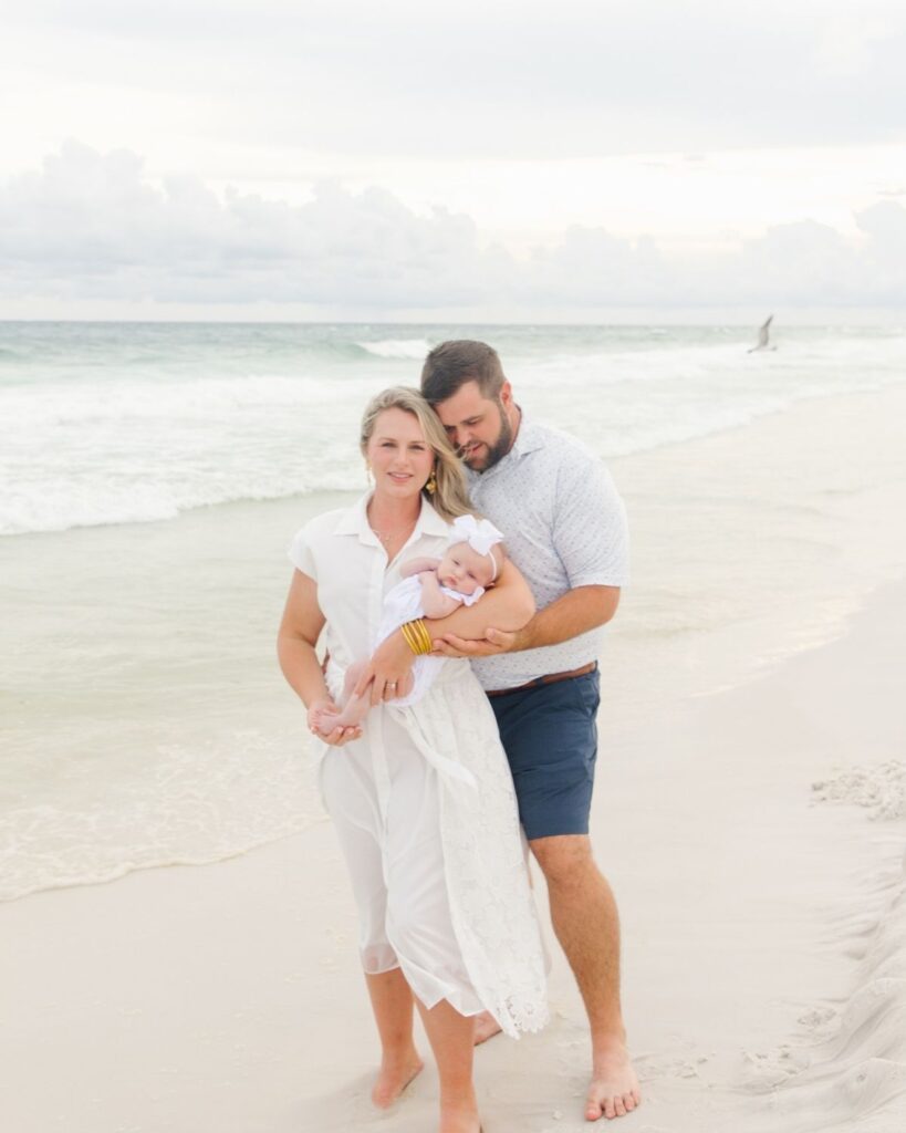 Candid couple moment during a Destin Florida family beach session