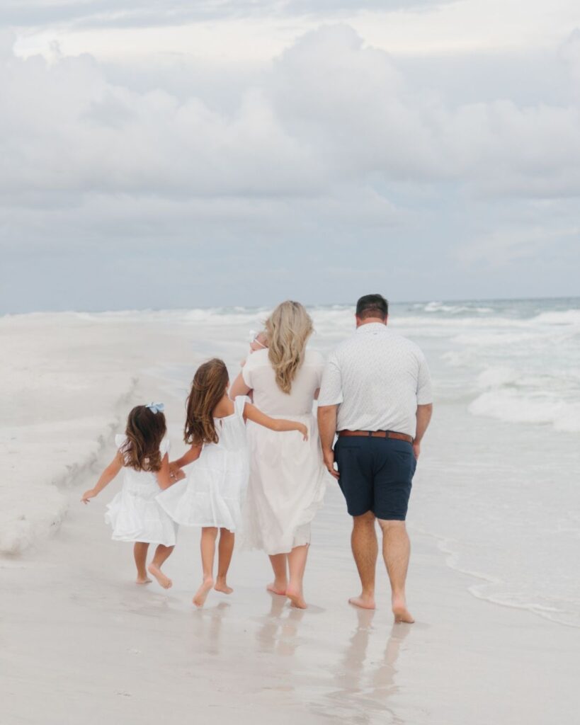 Candid family moment during a Destin Florida family beach session